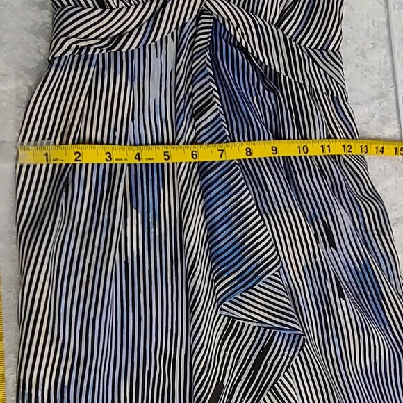 Banana Republic 100% Silk Striped Halter Dress Racerback Lined, Summer Size 2P - Picture 8 of 11